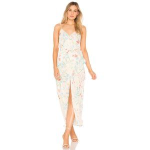 NEW TULAROSA Selena Floral Wrap Maxi Ruffle Dress in Del Mar Womens Size XS